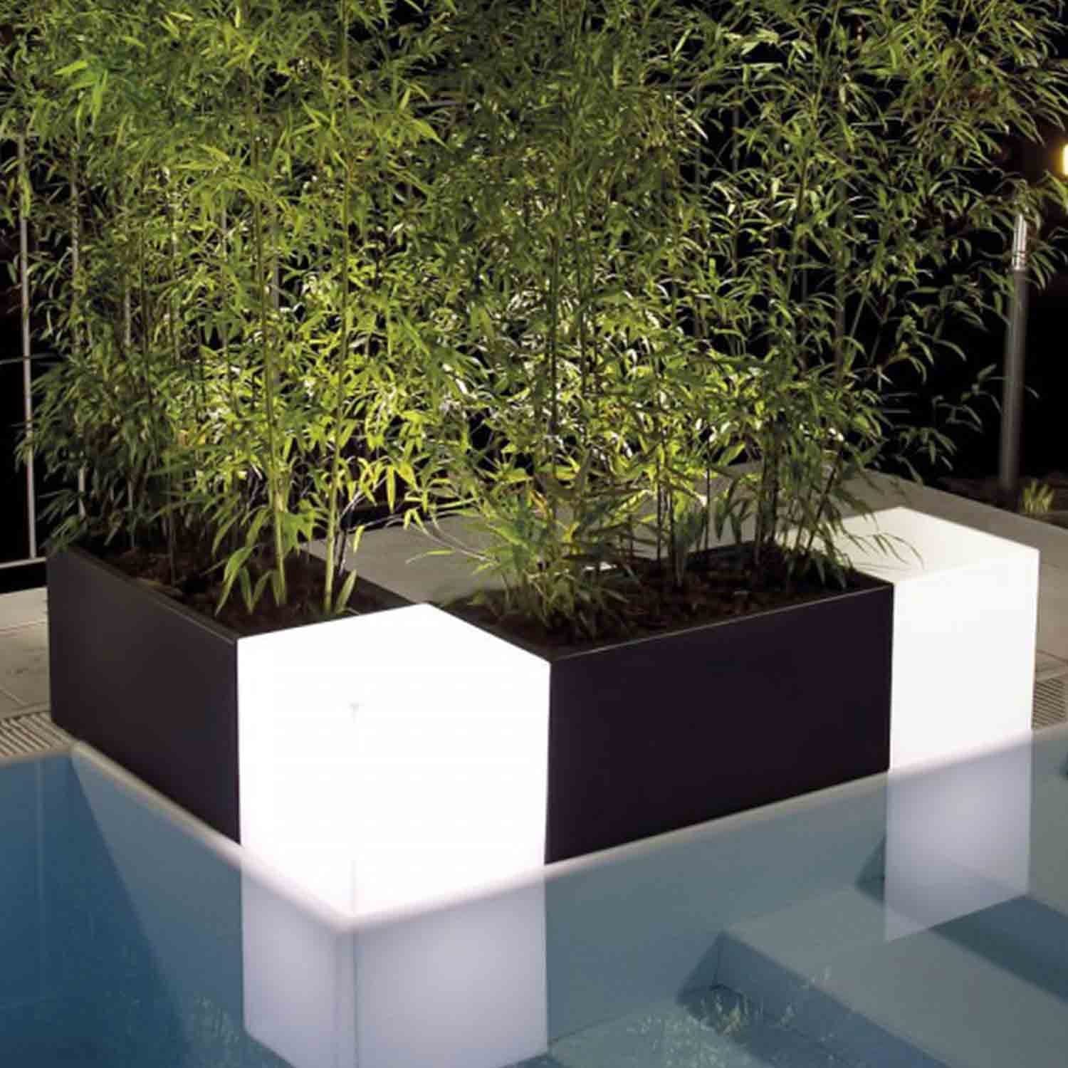 Tekcnoplast Plato rectangular para maceta, 108 x 49 cm, color antracita, de resina, para macetero modelo Matera