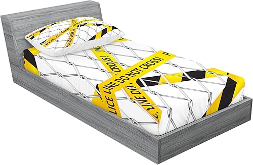 Miniatura 428 de Ambesonne Juego de sábanas bajeras y fundas de almohada occidentales, sombrero de vaquero con temática del salvaje oeste y cuerda de ganadería vieja