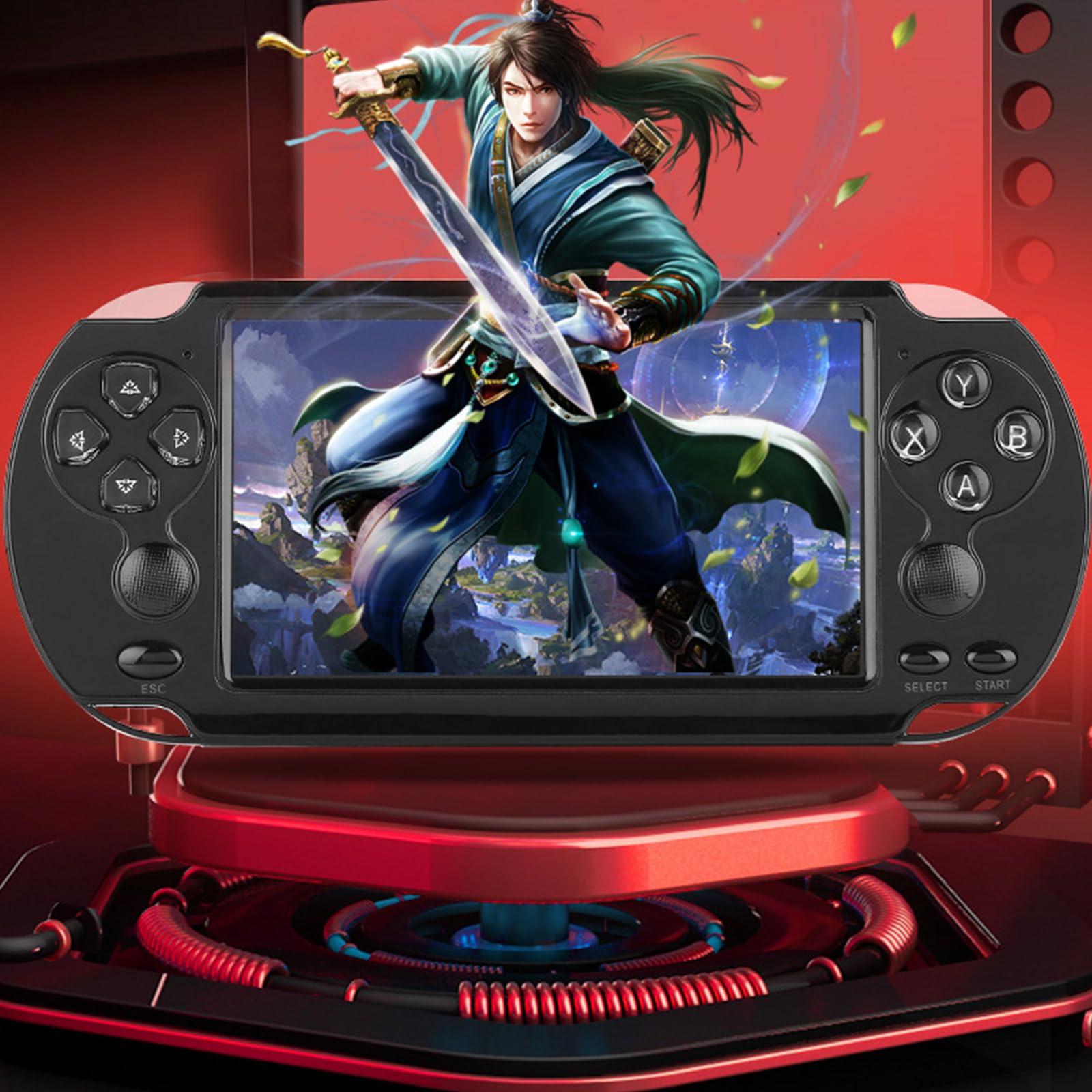 Console Jeu Portable 5.1 Pouces Double Joystick 8GO Mémoire Ecran LCD Extension 128GO Jeux Rétro Arcade Sortie TV Noir