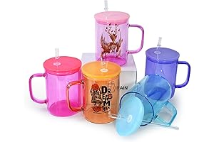 Sweet Grain 5-Pack 15oz Sublimation Glass Mugs: Express Yourself in Vibrant Hues!
