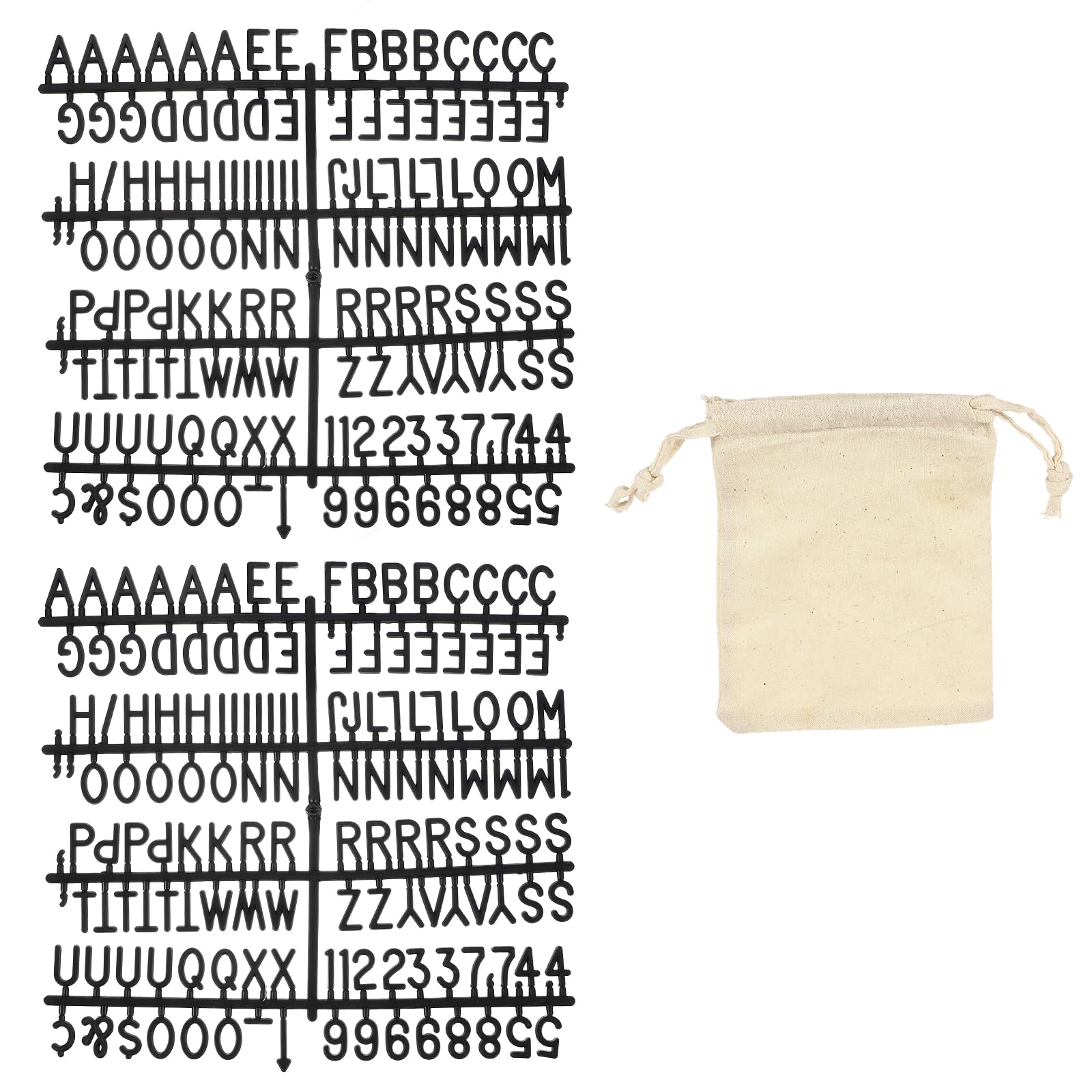 PATIKIL 294 Piece Plastic Letters Set for Felt Letter Board, Black Alphabet Message Board Accessories Including Letter Numbers with Restraint Strap for Cafe, Wedding, Birthday