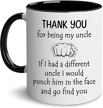 Uncle Mug - Uncle Father Gift - Thank You for Being My Uncle Funny Coffee Mug - Gifts For Uncles - Cool Fathers Day Birthday Christmas Gift Ideas For Uncle From Niece - Novelty Tea Cup