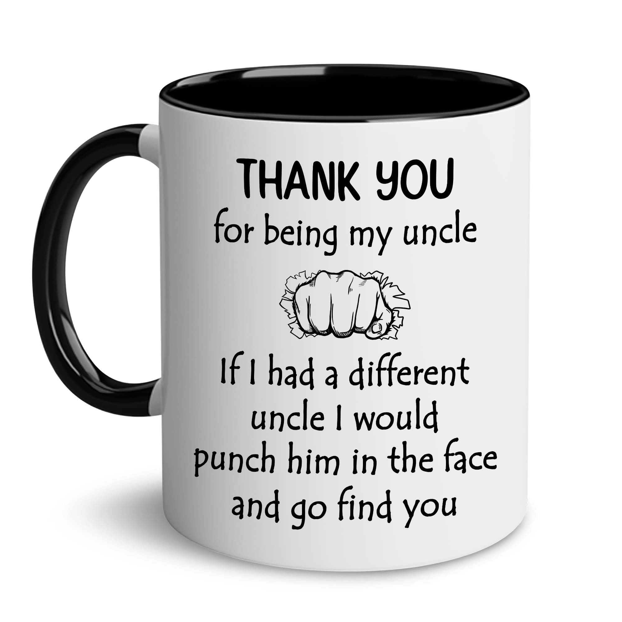 CAYVUSUACAYVUSUA Uncle Mug - Uncle Father Gift - Thank You for Being My Uncle Funny Coffee Mug - Gifts For Uncles - Cool Father's Day Birthday Christmas Gift Ideas For Uncle From Niece - Novelty Tea Cup