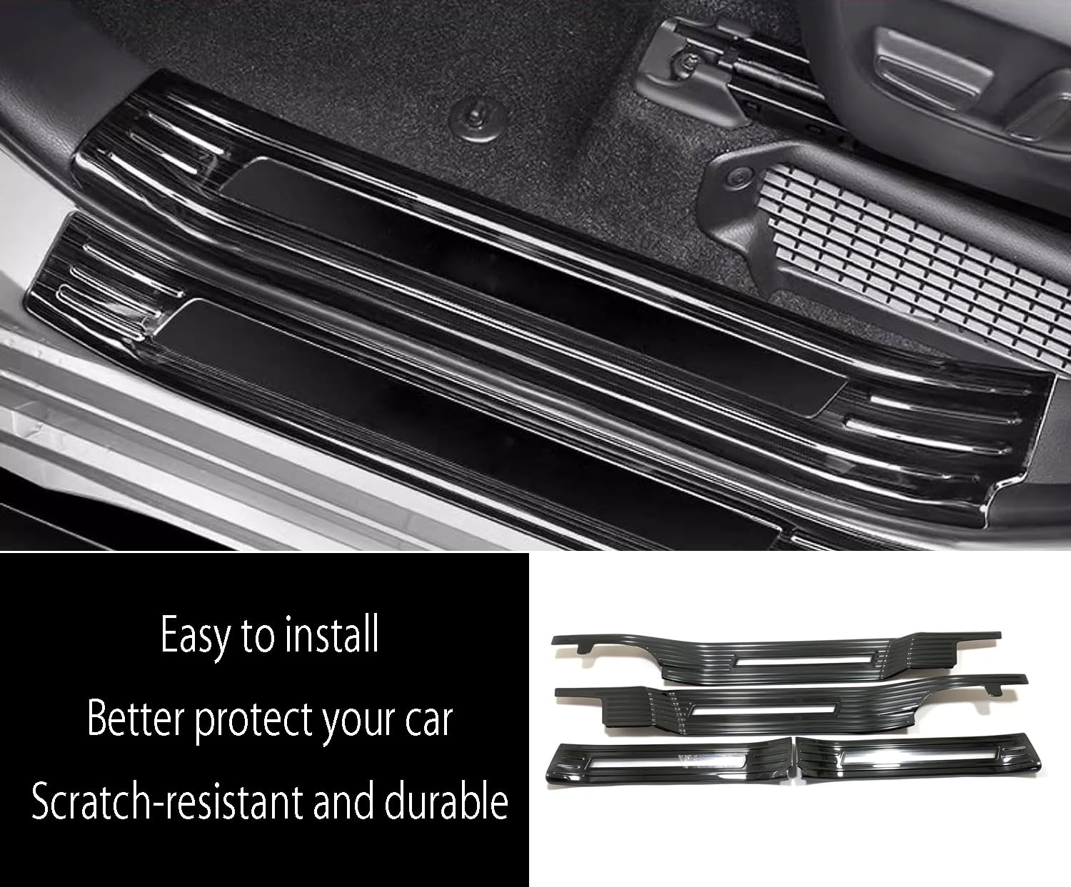 Car Accessories Fit for Toyota Sienna 2022 2023 2024 2025 Inside Door Sill Scuff Plate Guard Cover Trims — view 2