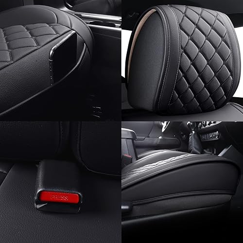 Miniatura 5 de Tomatoman Tacoma - Fundas de asiento personalizadas para Truck Sport Gen SR Extended Pro Off-Road Pickup V6 2005-2024, cojines impermeables de piel