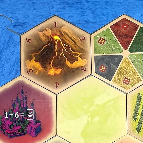 Miniatura 2 de Volcano Hex Scenario Game Pieces compatible with Catan's Settlers of Catan, Seafarers, and Catan Expansions (3 Pack)