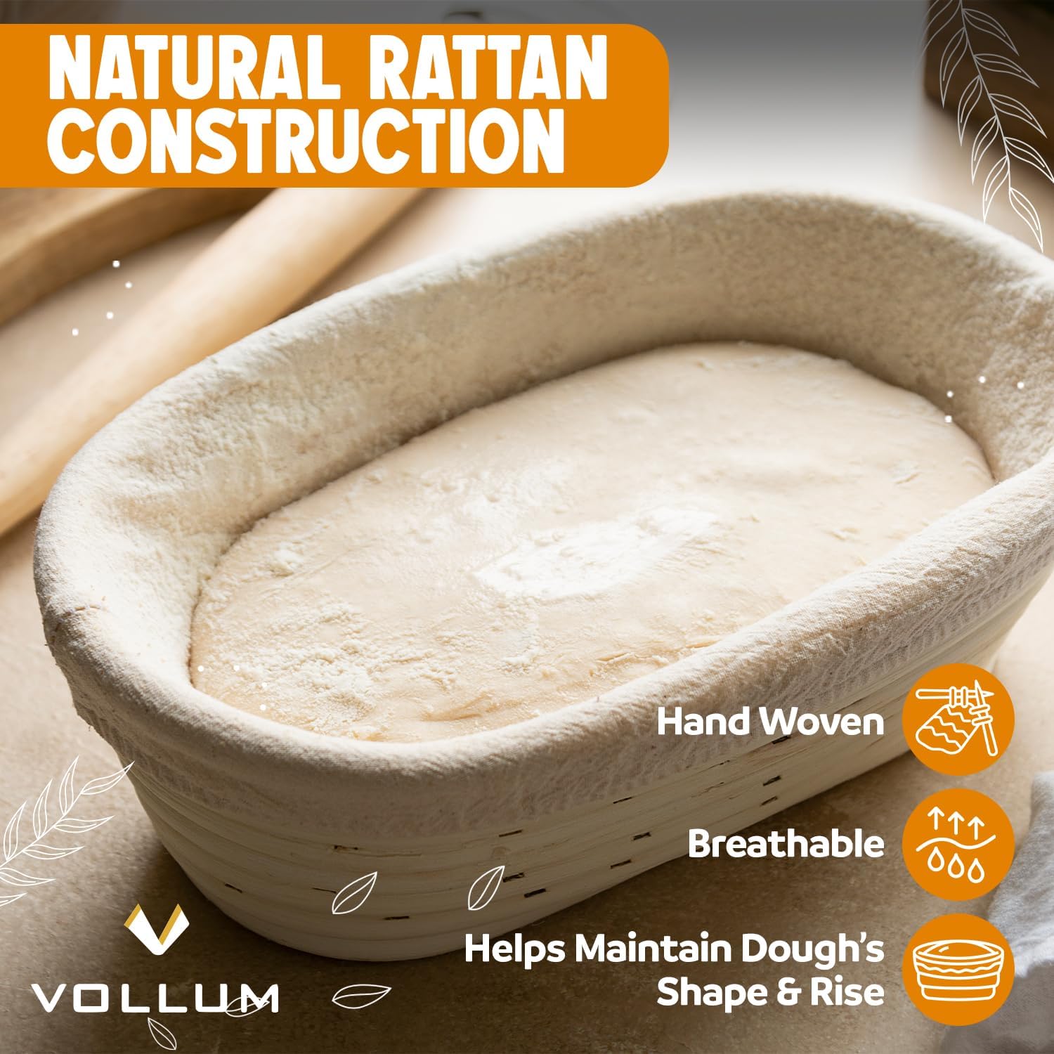 Vollum Bread Basket - Artisan Bread Baking -3 Vollum Bread Basket - Artisan Bread Baking -3