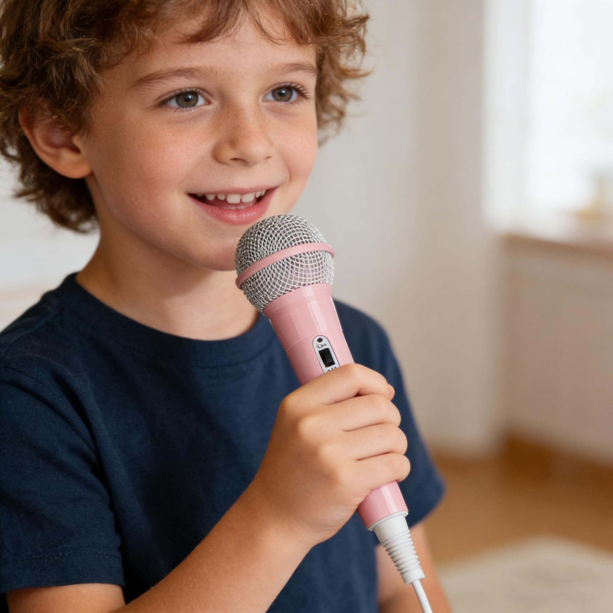 Mikrofon Przewodowy dla Dzieci Przewodowy Mikrofon Dynamiczny ze Złączem Typu Jack 3,5 Mm Ręczny Mikrofon Przewodowy Karaoke Prezenty dla Dziewczynek Chłopiec (Różowy)