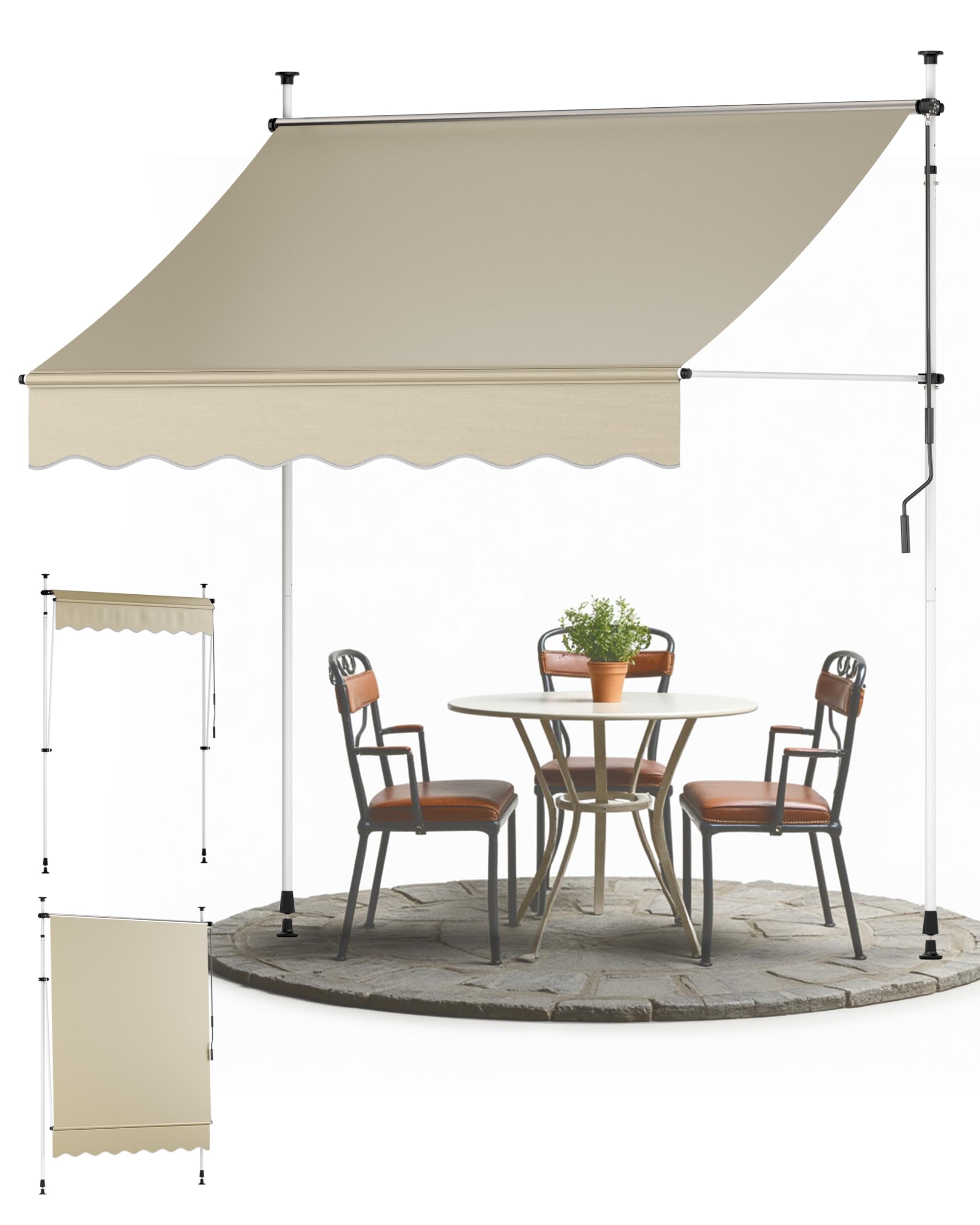 Sol Royal Store banne Manuel sans perçage avec manivelle Pare-Soleil auvent