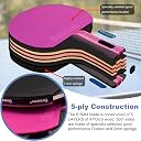 Senston Ping Pong Paddles 5-Ply Wood 2mm Sponge 2 Pack for All Skill Levels gallery image