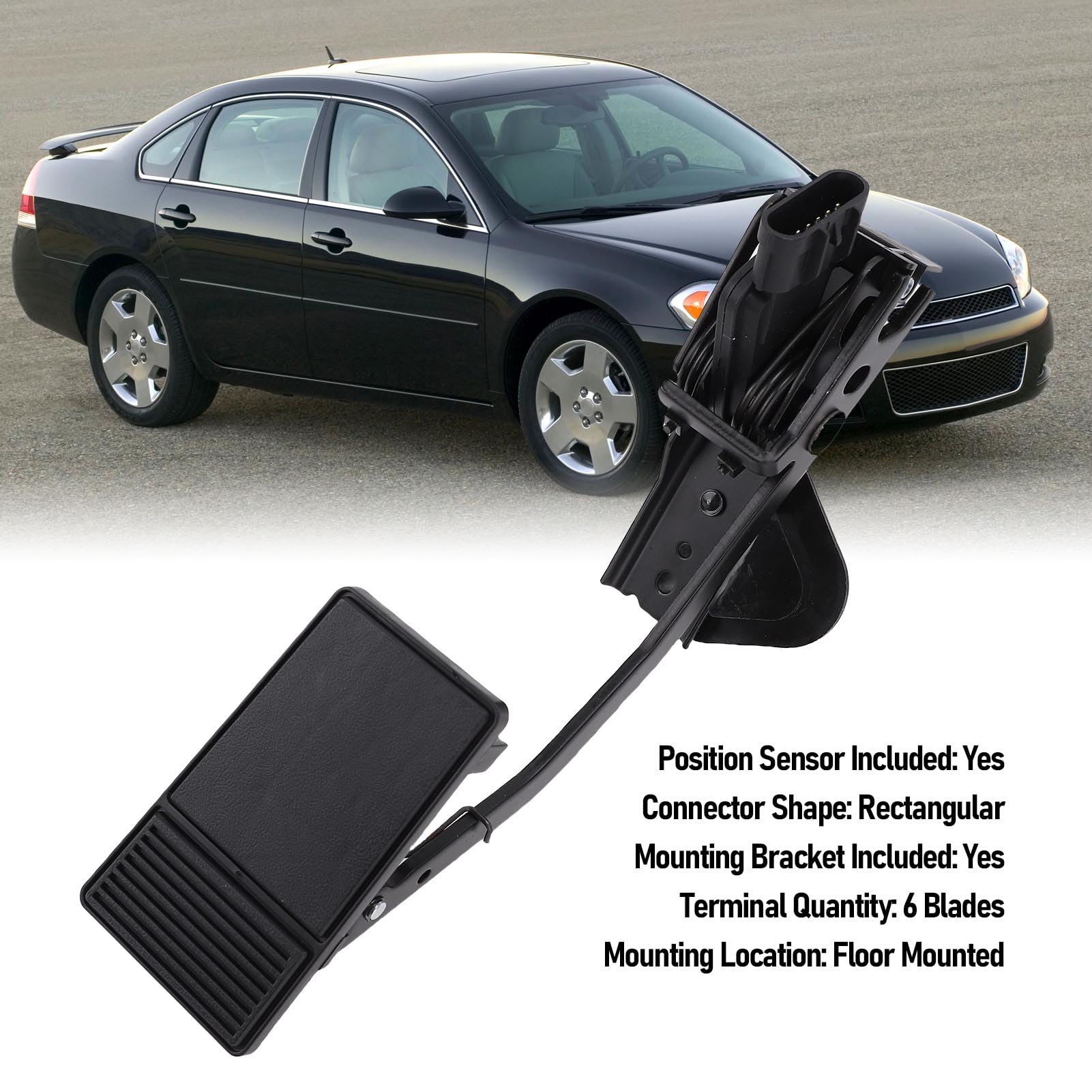 Generic Sensor de Precisión del Conjunto del Pedal del Acelerador Equipado para Ajuste para Allure 2005-2008 Montaje en Piso con Terminal de 6 Cuchillas