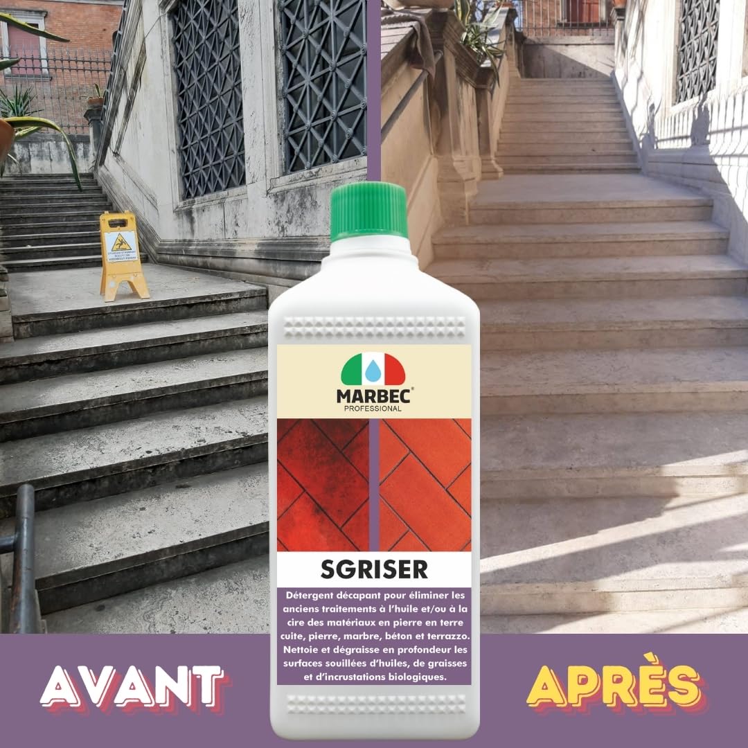 MARBEC SGRISER 5LT Détergent décapant fort pour pierre