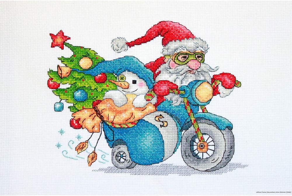 Merejka Counted Cross Stitch Kit Christmas Racing