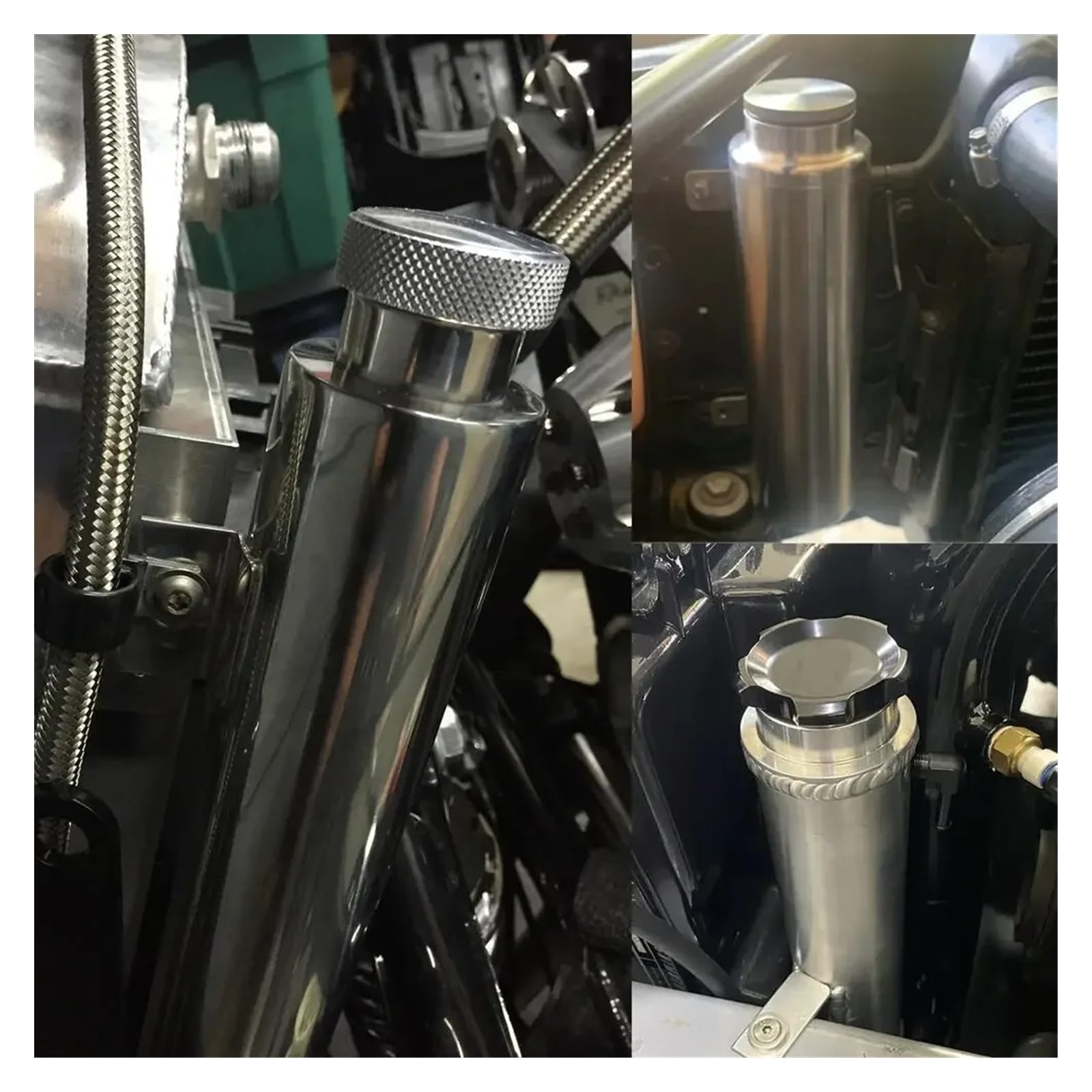 Accessoires Refroidissement Radiateur Modification Voiture 20OZ Réservoir Débordement Liquide EAcier Inoxydable Poli 2 "x 13" Vase De Liquide De Refroidissement