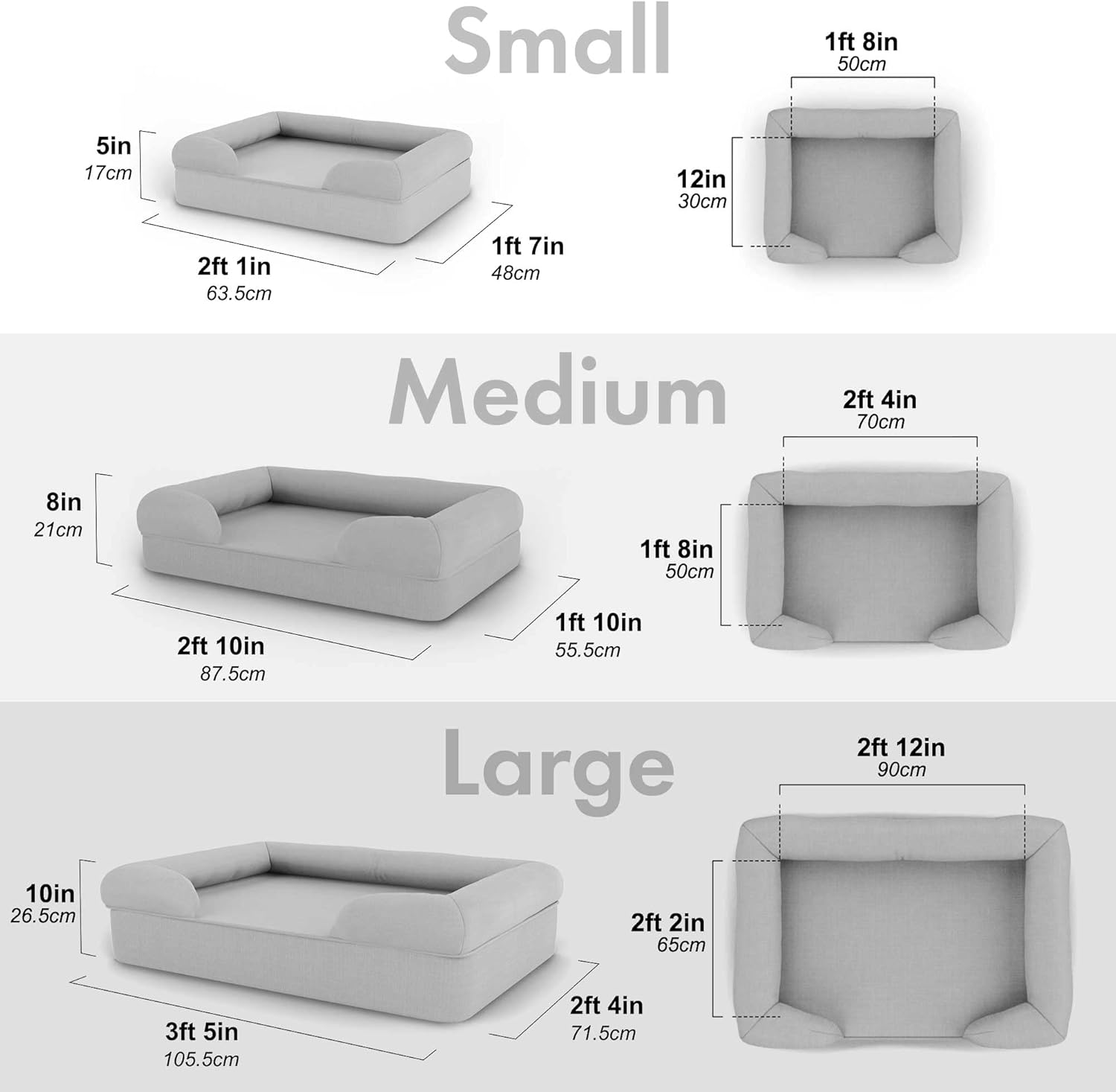 review Omlet Memory Foam Bolster Dog Bed | Easy to Clean, Removable and Machine Washable Cover | Orthopaedic | Stylish Geometric Weave Fabric (Medium, Mocha Brown)