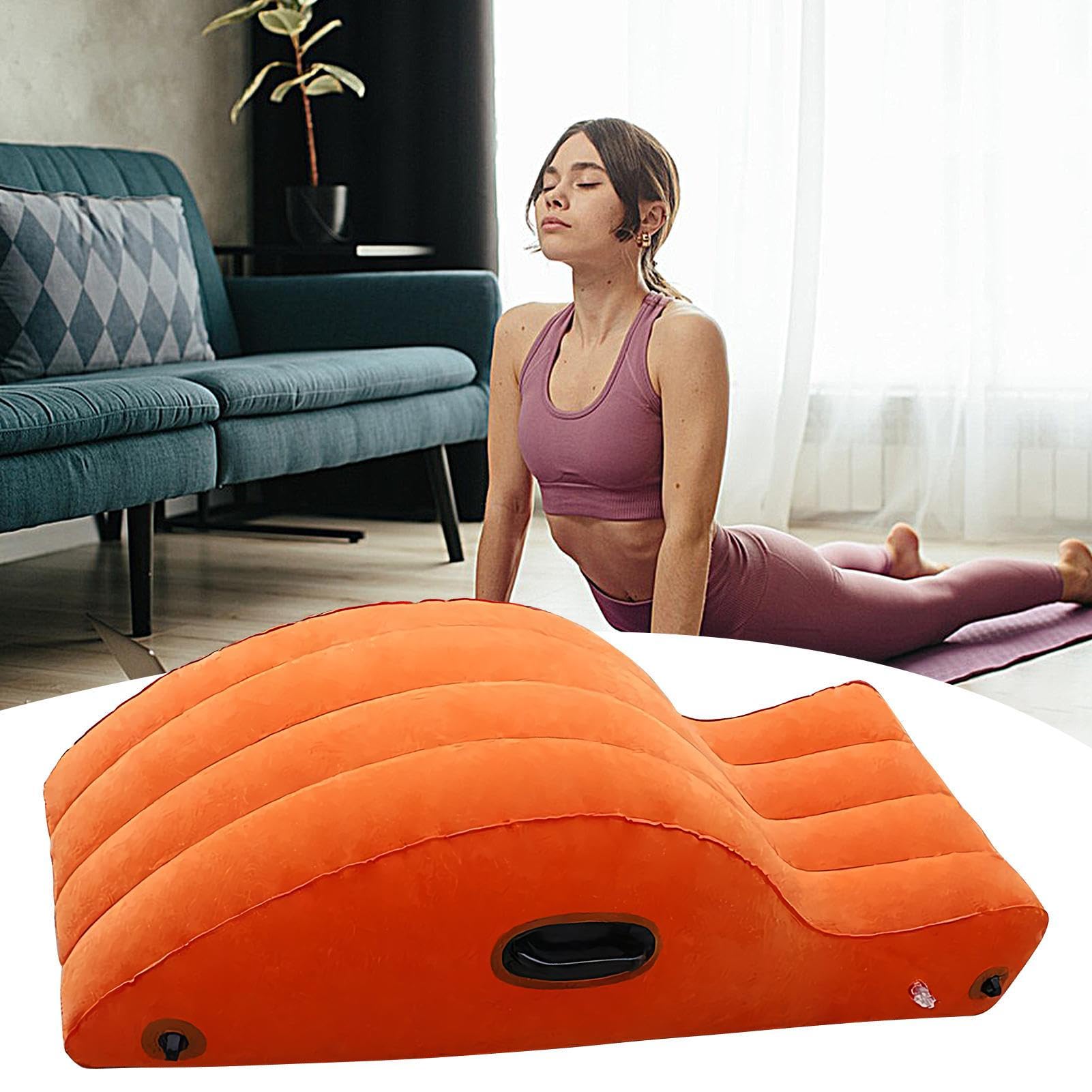 Yoga Chaiselongue Stuhl – Aufblasbare Yoga-Trainingsliege | Faltbarer Pilates-Stuhl, Übungsstützsofa für Heimstudio, Reisen, bequeme Rückenstütze für Entspannung und Flexibilität