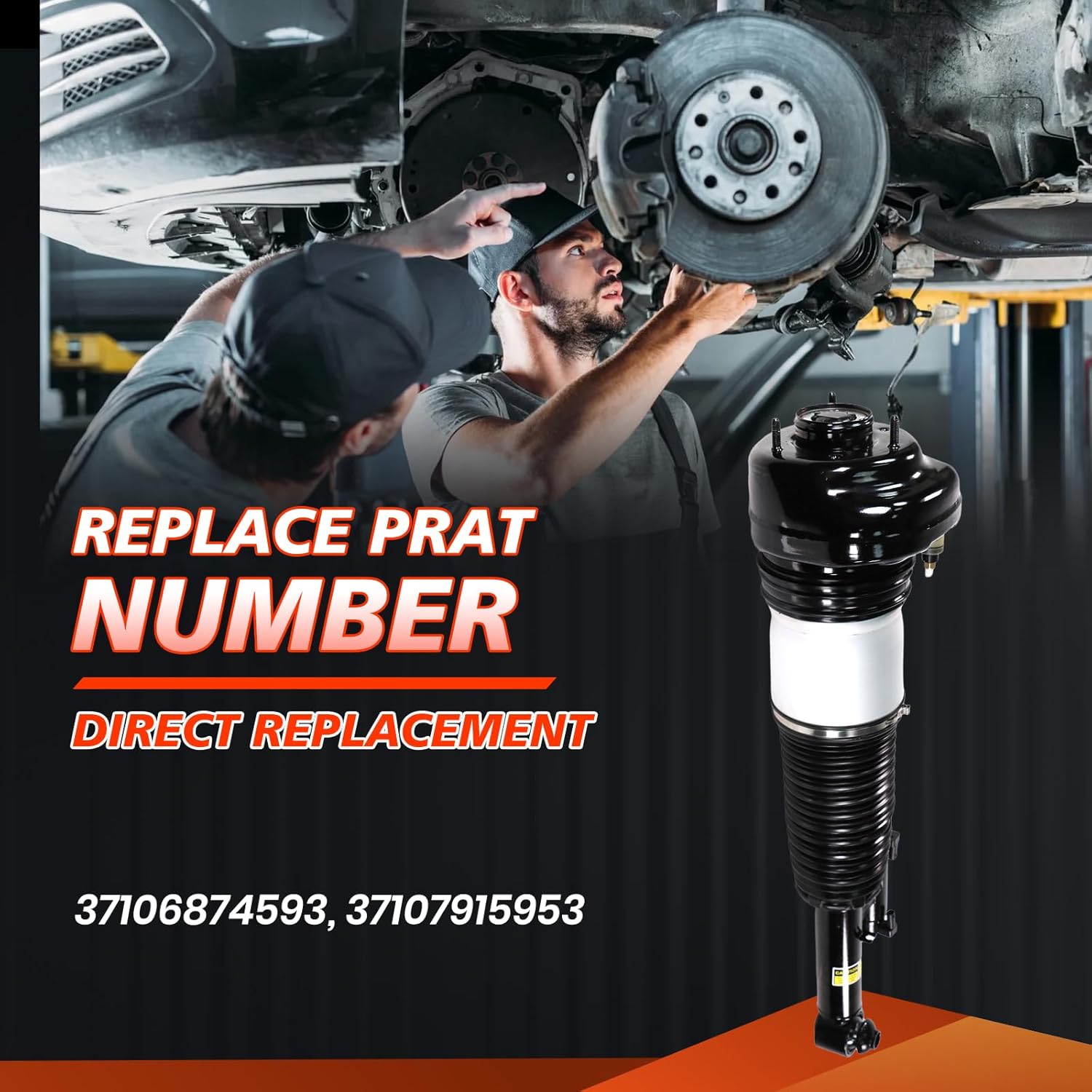 37106874593 Rear Left Air Suspension Shock Strut, Compatible with 7-Series G11 G12 740i 750i 760i 2016-2022, Automotive Air Suspension Shock Absorber Replace Part 37107915953