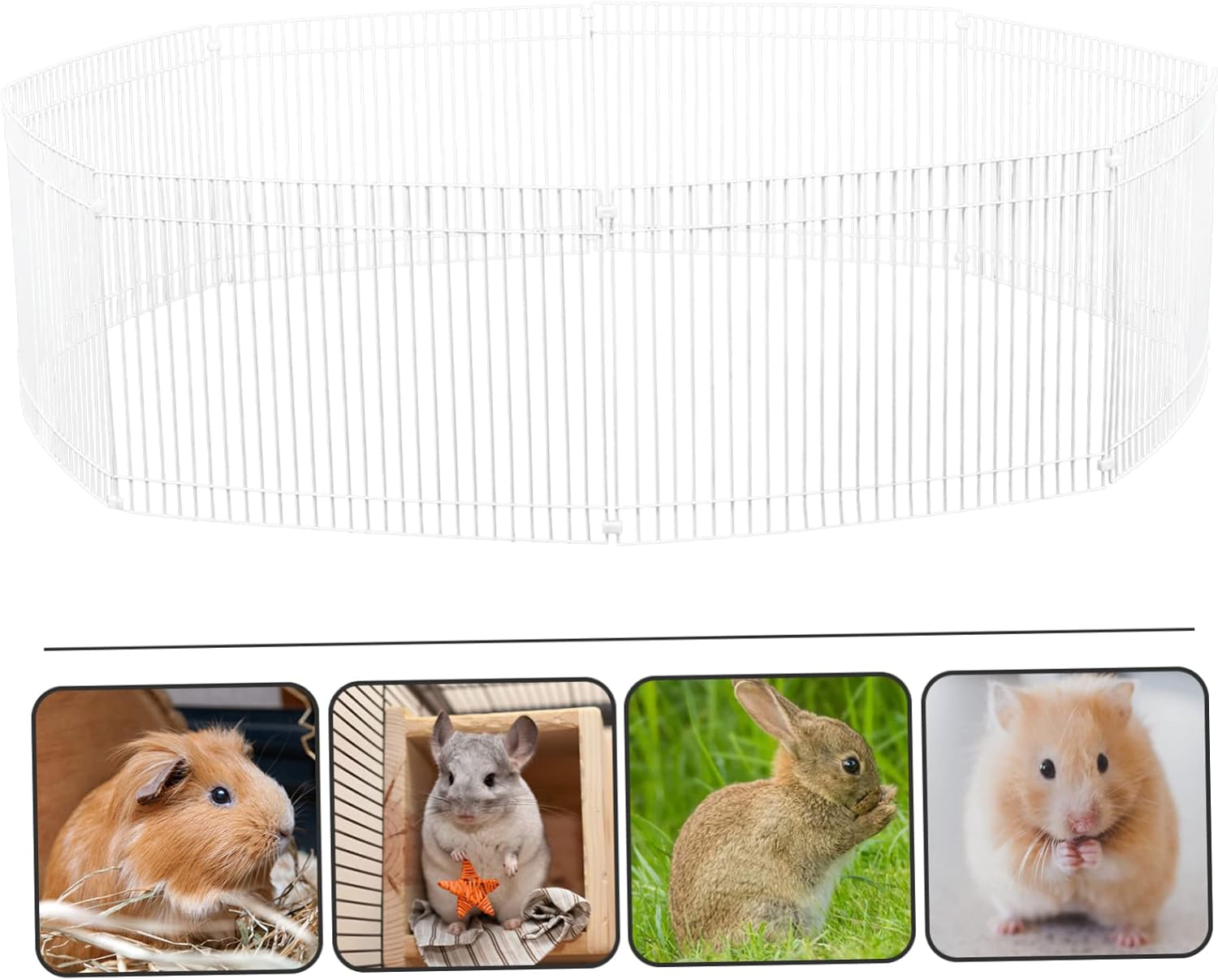 Hemoton Freestanding Dog Gate Metal Pet Fence Folding Puppy Gate for Dogs Hamsters Playpen Protection Enclosure Small Pet Cage Training Fence