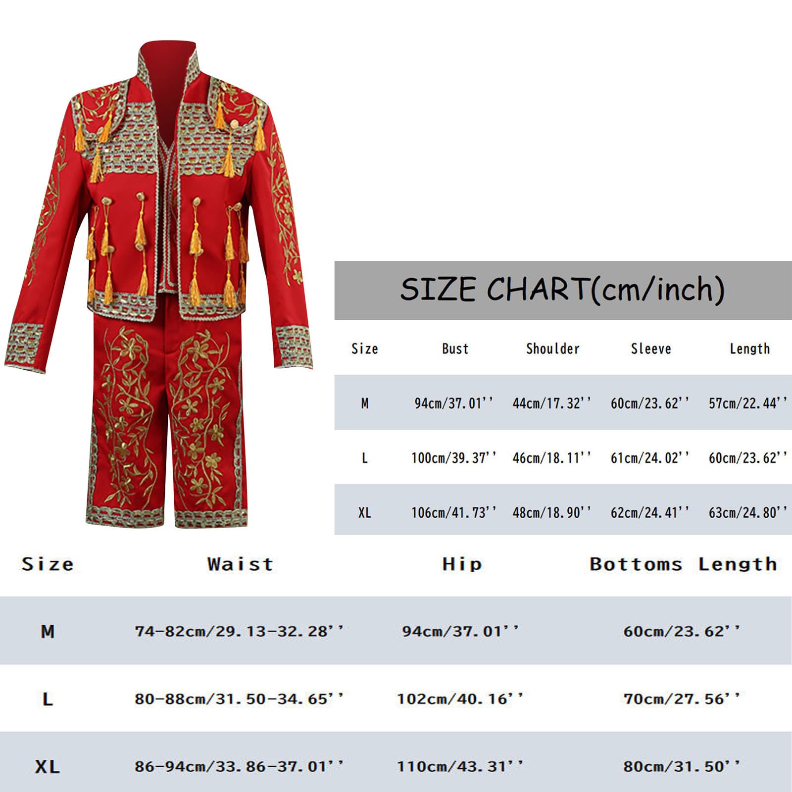 Ropa medieval para hombre, disfraz retro victoriano, 3 piezas, chaqueta bordada, chaleco, pantalones con borlas, para Halloween, carnaval, actuación escénica, cosplay