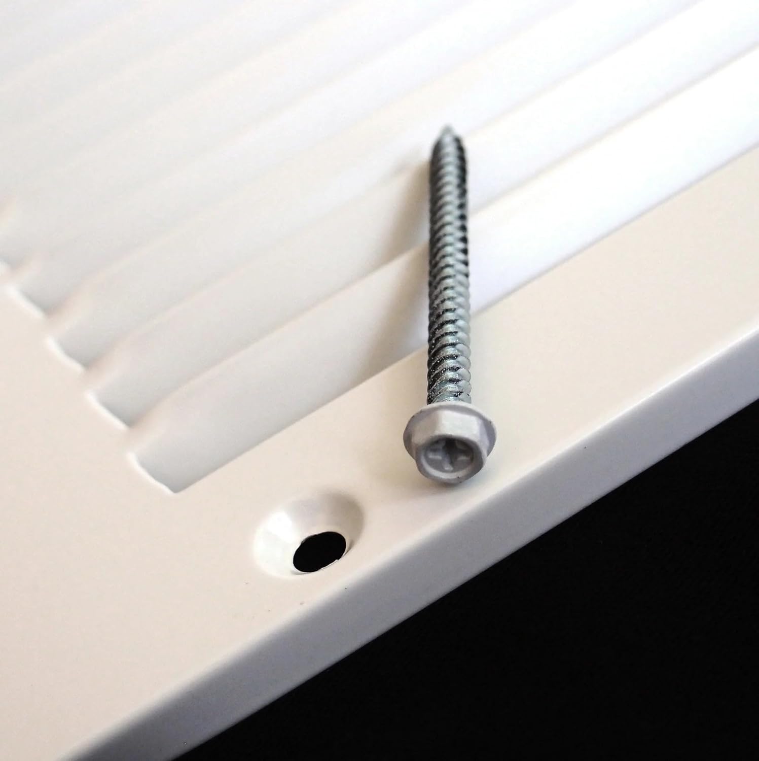 HVAC Premium 28'' x 25'' [Duct Opening] Flat Stamped Steel Return Air Grille - Sidewall and Ceiling - HVAC Vent Duct Cover - White [Outer Dimensions: 29.75''w X 26.75''h]