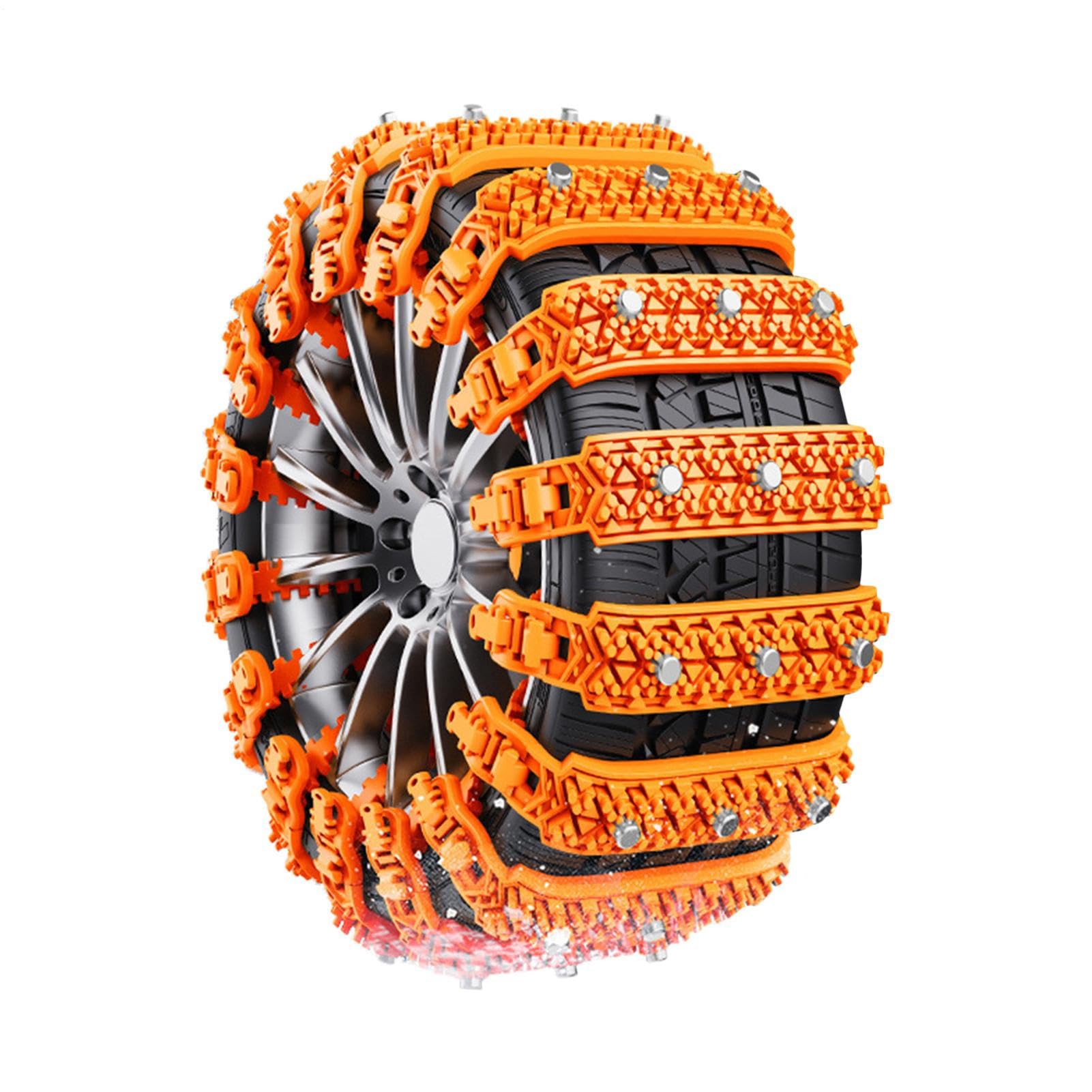 Chaînes Neige 10 Pièces pour Pneus - Chaînes Hiver Voiture Réutilisables, Portables, Universelles avec Design Anti-Dérapant Ajustable | Adaptées à la Plupart des Voitures et Camions (Longueur 86cm)