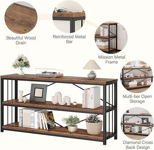Miniatura 97 de LVB Mesa consola negra, mesa de entrada moderna para pasillo sala de estar, mesa de sofá industrial detrás del sofá, mesa de entrada de metal de