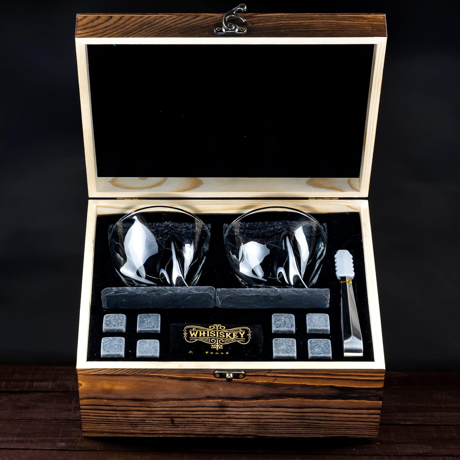 Whisiskey Whisky Glasses Set Whisky Accessories Set 2 Twisted