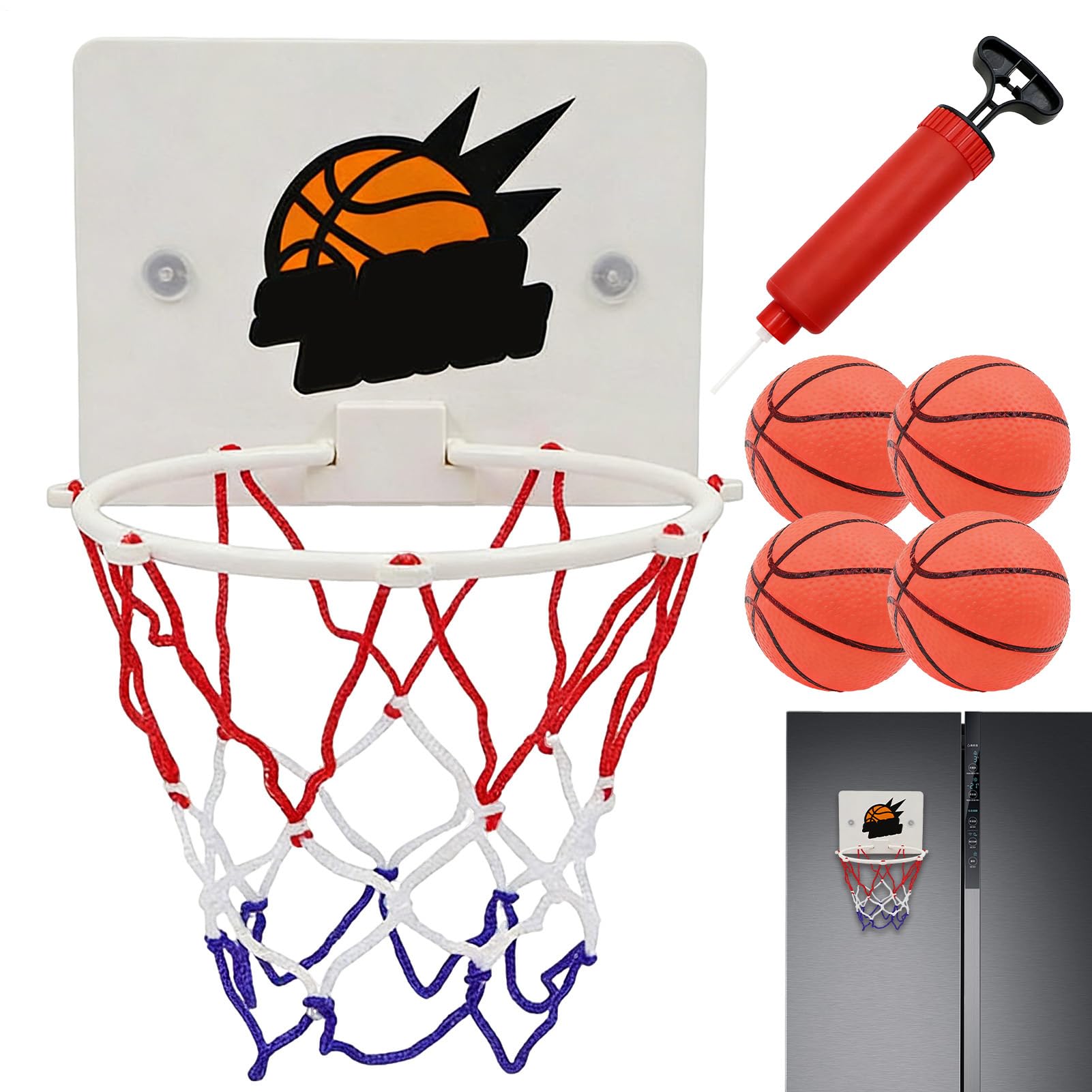 Canasta de baloncesto para puerta con minibolas de juego para casa 8