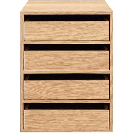 Amazon Co Jp 無印良品 木製収納ケース 引出式 4段 オーク材 約幅26 奥行37 高さ34 5cm ホーム キッチン