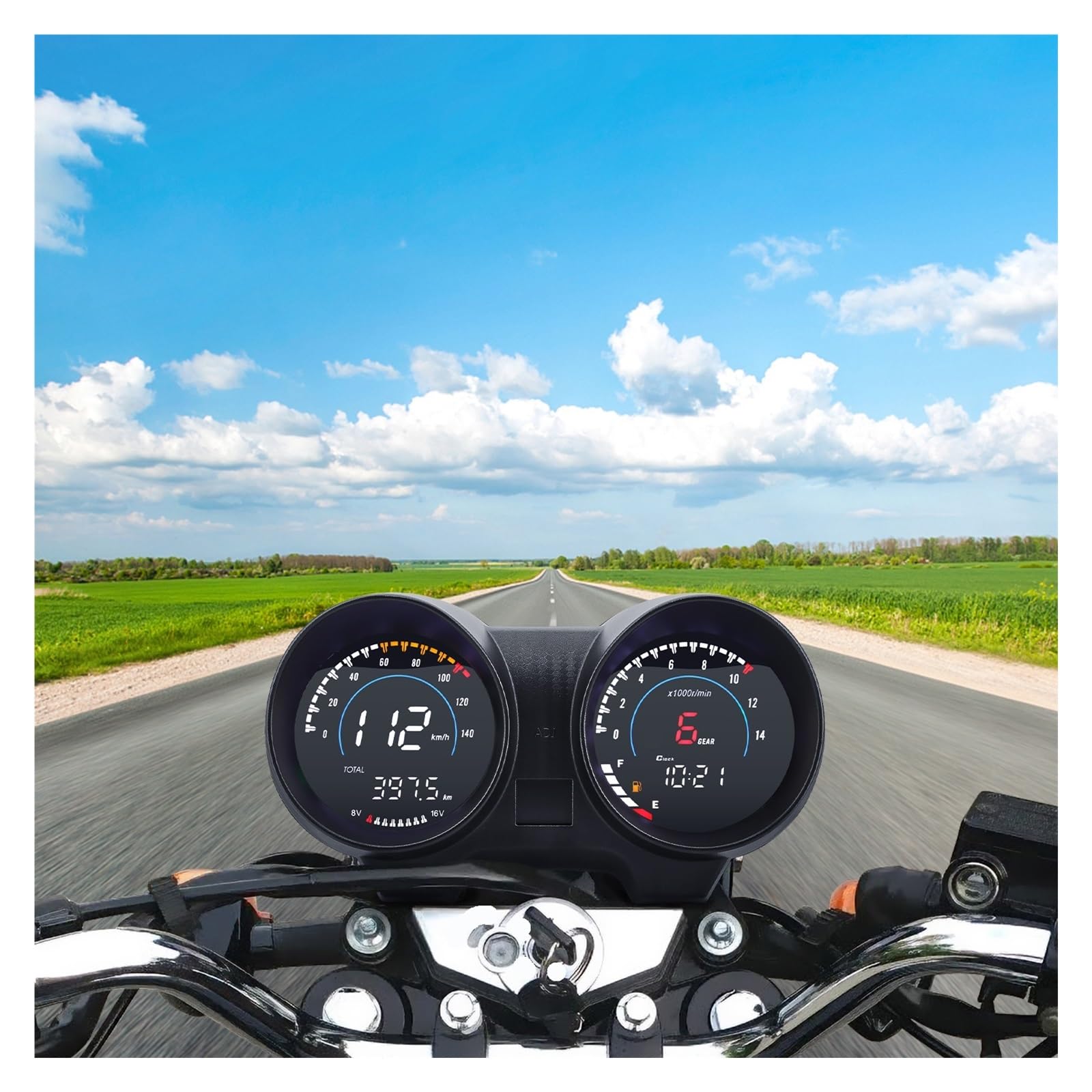 Contachilometri universale Per CG150 Cruscotto digitale per moto Tachimetro Contachilometri Contagiri Orologio Display a LED Per TITAN150 Fan150