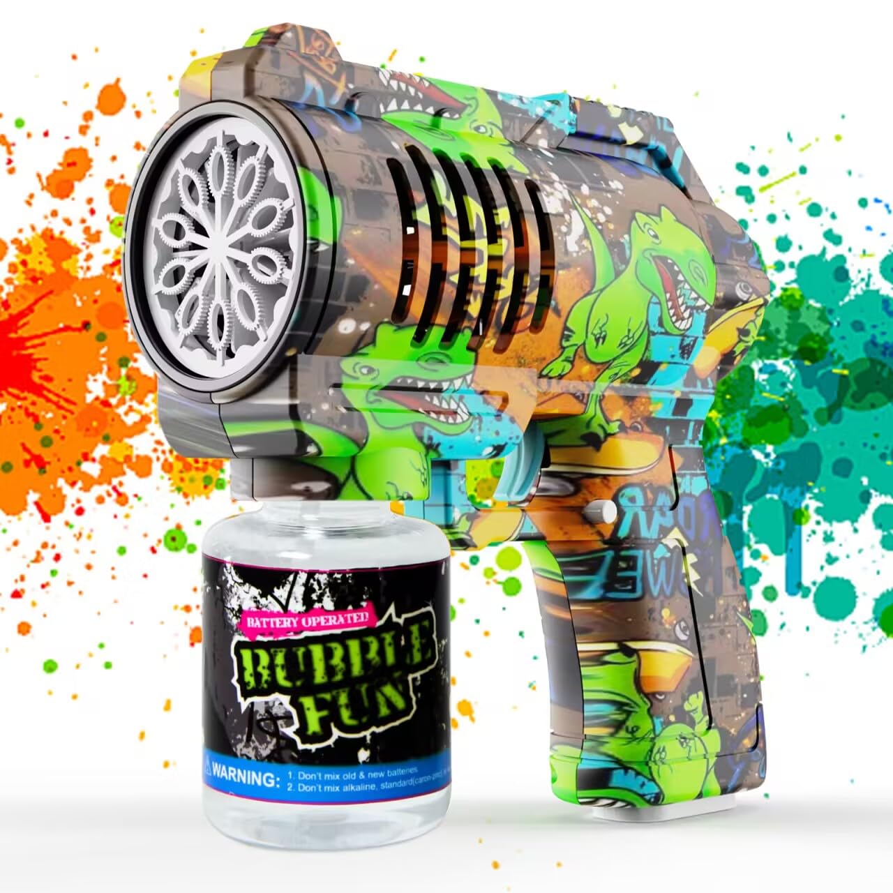 Bubble Machine for Kids,10 Hole Electric Silent with Colorful LED/130ml Solution Bubble Gun Toys,10000+ Rich Bubbles Per Minute,Durable Automatic Bubble Makers Toy for Boys/Girls/Wedding Scene