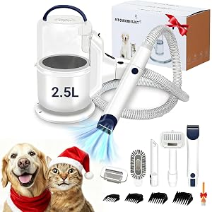 Pet Grooming Vacuum,All in Dog Grooming Kit with 3 Suction Mode,2.1L Large Capacity Dust Cup,Cat Vac for Shedding and Pet Vacuum for Animal Hair