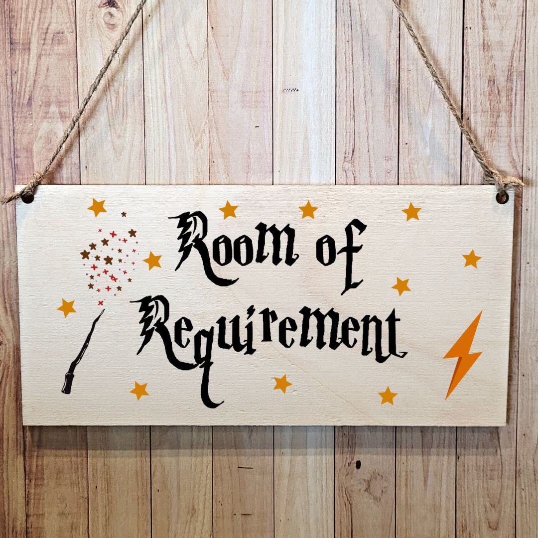 Second Ave Gift Company Neutral/Classic Second Ave Wizard Room Of Requirement Wooden Hanging Gift Rectangle Home Sign Plaque