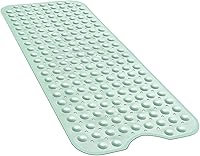 Vista 12 de YINENN Tapete de ducha para bañera de 40 x 16 pulgadas, antideslizante y extragrande, tapete para bañera con ventosas, lavable a máquina, con Verde