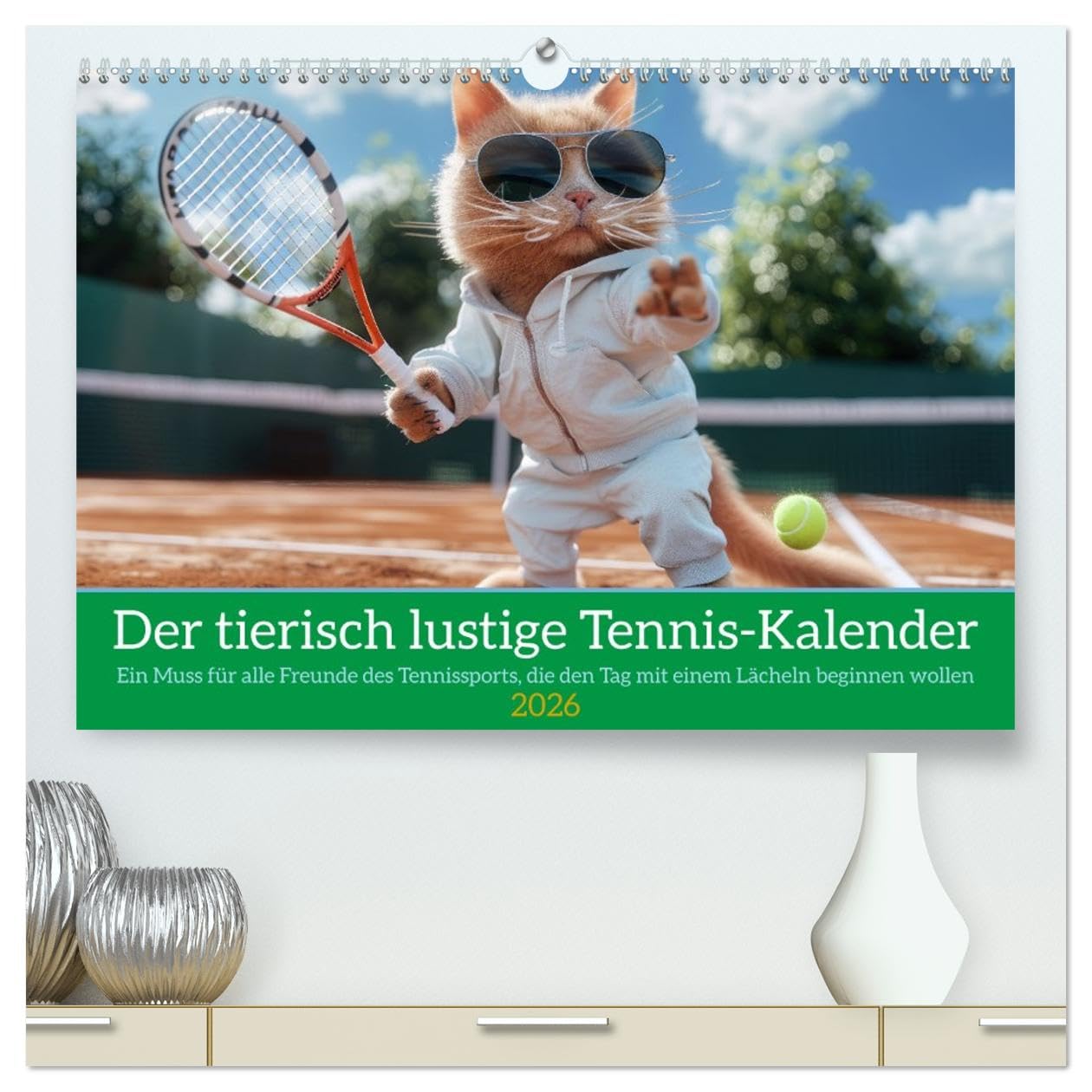 Der tierisch lustige Tennis-Kalender (hochwertiger Premium Wandkalender 2026 DIN A2 quer), Kunstdruck in Hochglanz: Ein Muss für alle Freunde des ... Lächeln beginnen wollen (CALVENDO Sport)