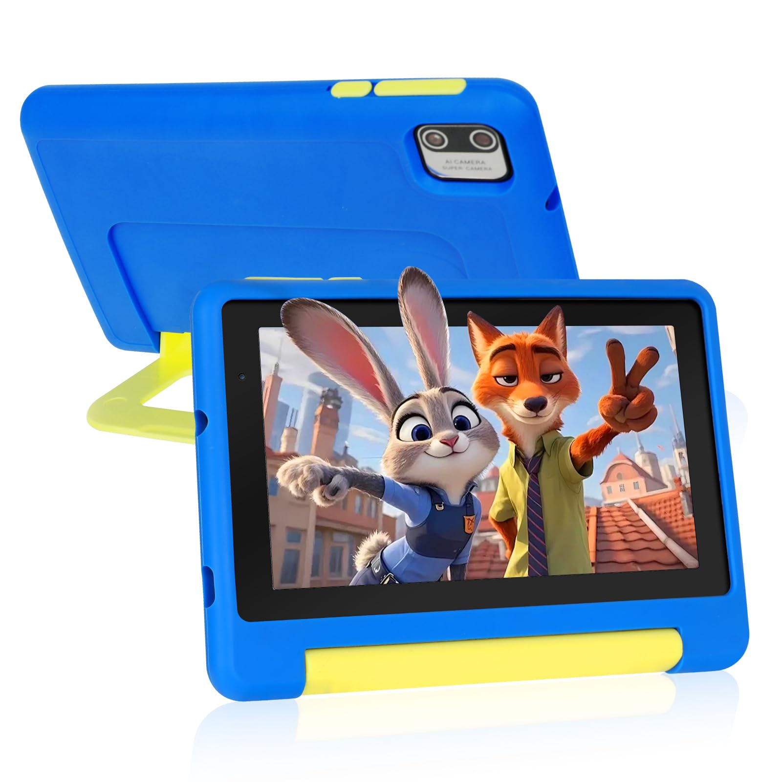 Whitedeer Kids Tablet, 7 inch Tablet for Kids 3-7 Ages 8GB RAM +64GB ROM, Android 13, Parental Controls, Dual Camera, Wi-Fi, Bluetooth, Type-C, Impact Resistant Case, Gift,Purple — view 9