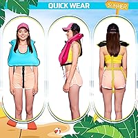 Vista 5 de Jerify Chaleco inflable de esnórquel para adultos, chaleco de seguridad de ajuste para natación, chaquetas portátiles para kayak, chalecos