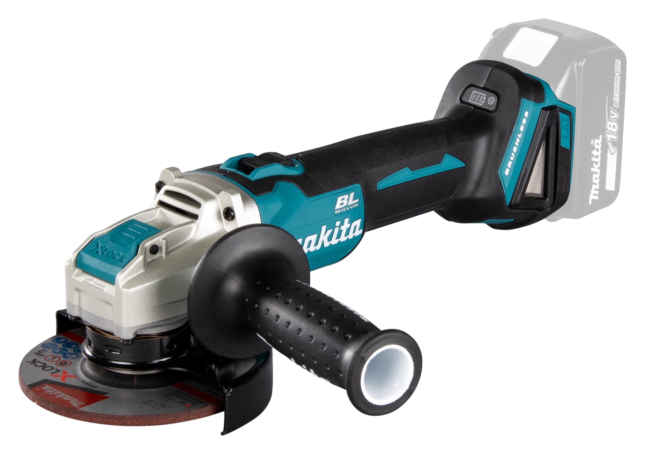 Makita DGA521ZX1 Cordless Angle Grinder 18 V with Slide Switch (Without Battery, Without Charger)