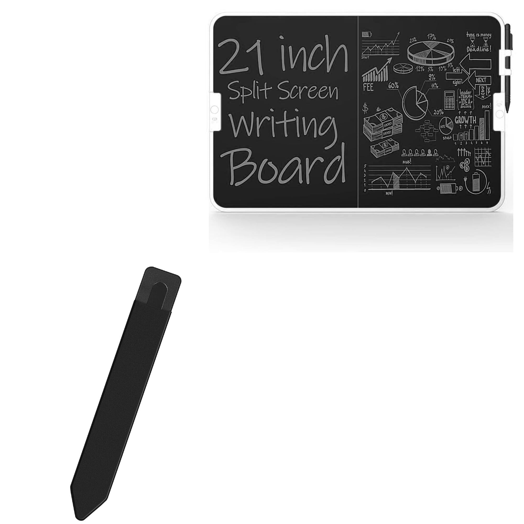 BoxWave Stylus Pouch Compatible with Tugau Dual Screen Writing Tablet (21 in) - Stylus PortaPouch, Stylus Holder Carrier Portable Self-Adhesive - Jet Black