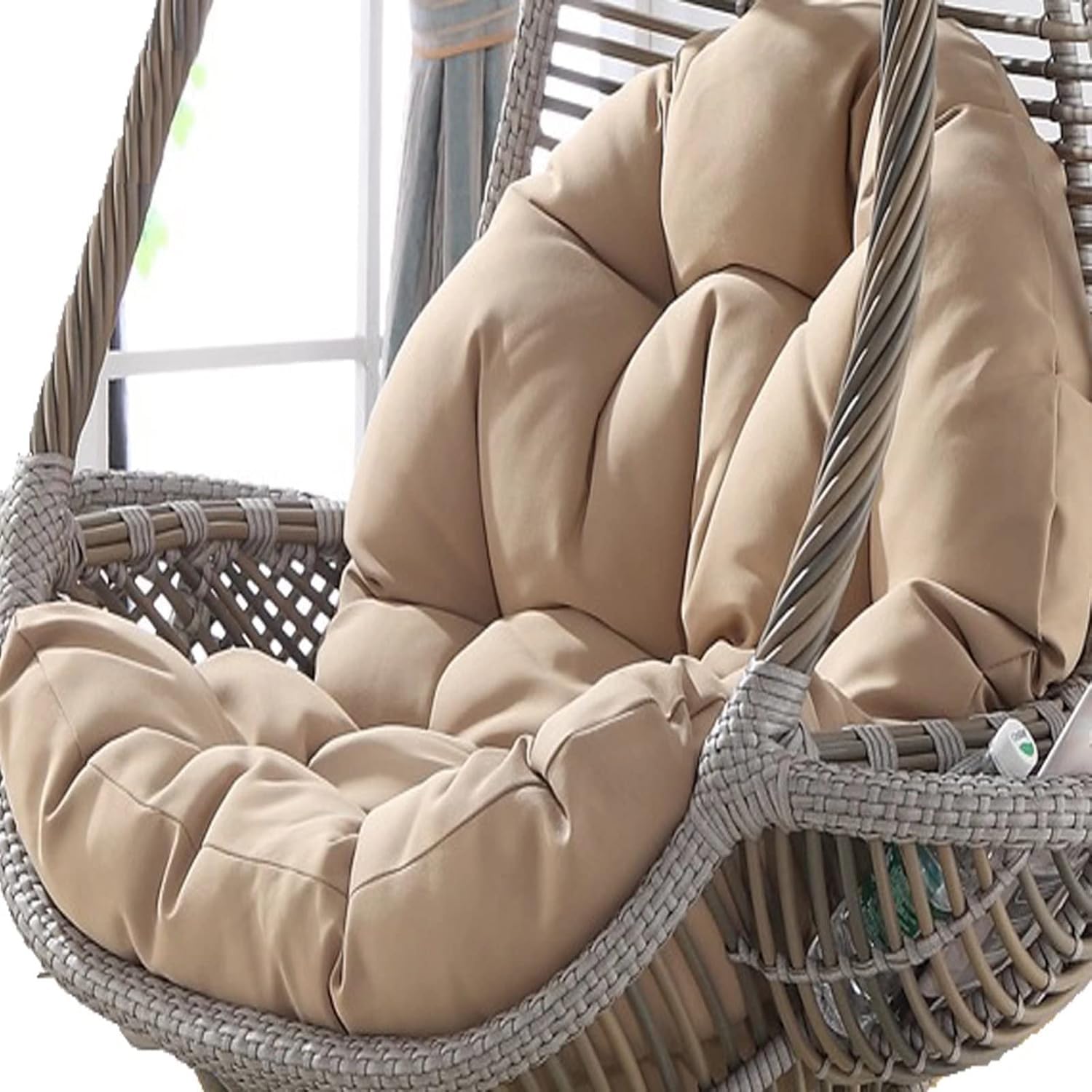 ERTsrhFD Soft Cushion for Hanging Chair Swing, Thick Outdoor Indoor Hammock Pad for Garden(Cream)