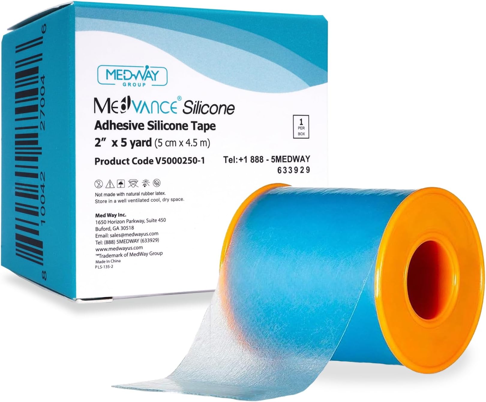 MedVance Silicone Tape 2" Wide Soft with Perforation and Cuttable (1 Pack, 5 Yards)