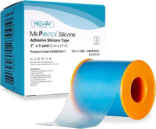 MedVance Cinta de silicona de 2 pulgadas de ancho suave con perforación y cortable (1 paquete, 5 yardas)