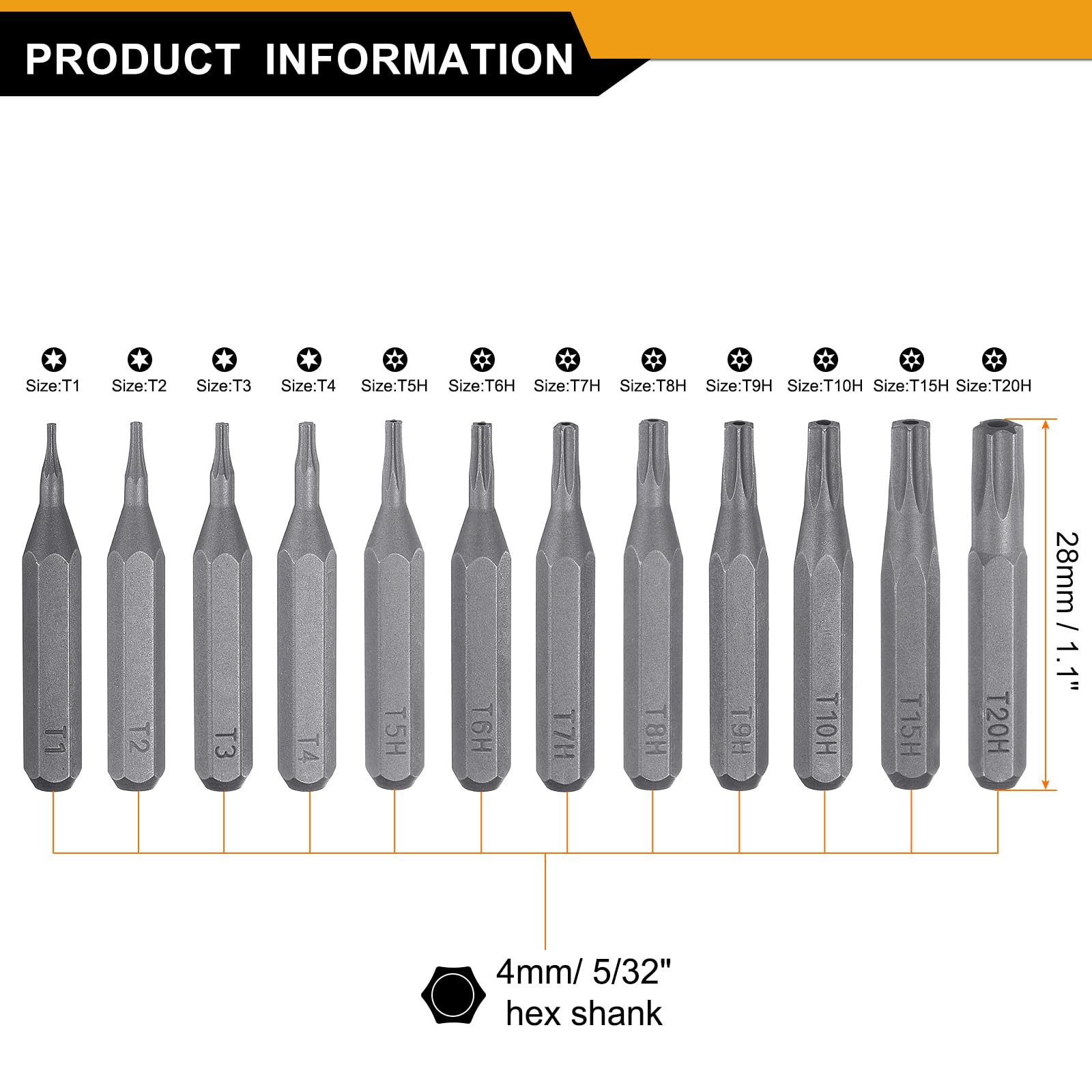 4 Embouts Torx T20 Magnétiques 1/4" - Acier S2 Traité - Pour Vis Bois Et Métal - Usage Pro Et Bricolage