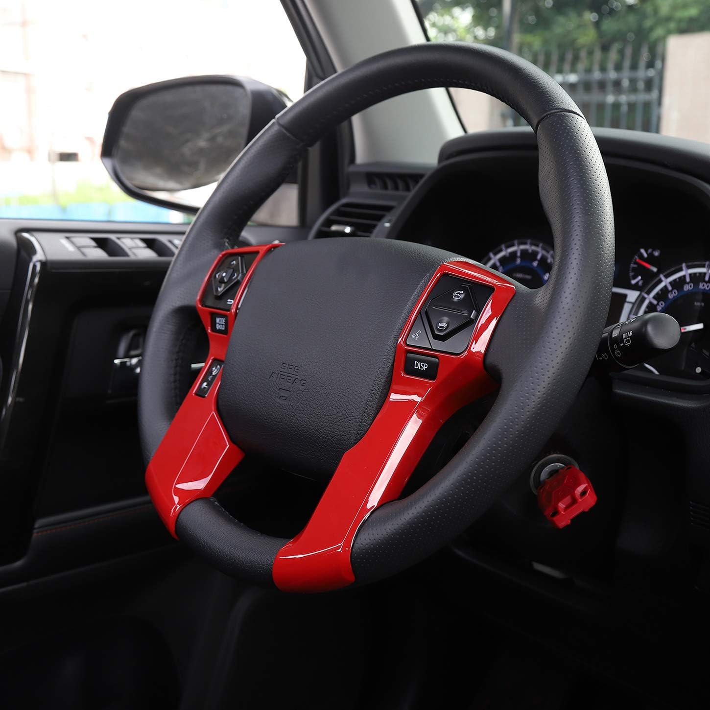 JeCar Steering Wheel Cover Interior Decoration Trim Kits Fit for Toyota 4Runner SUV 2010-2024, Red