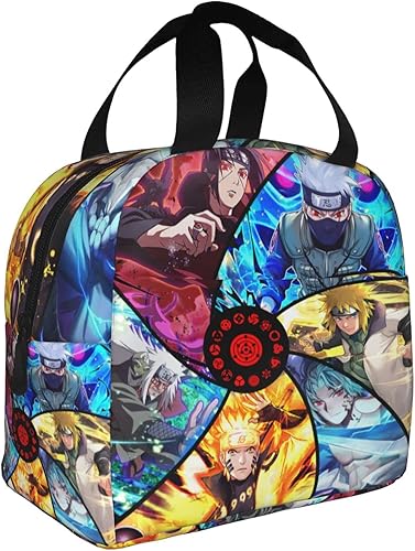 Bolsa de almuerzo con patrones de anime, bolsa de almuerzo portátil aislada para viajes, picnic al aire libre, estilo 2