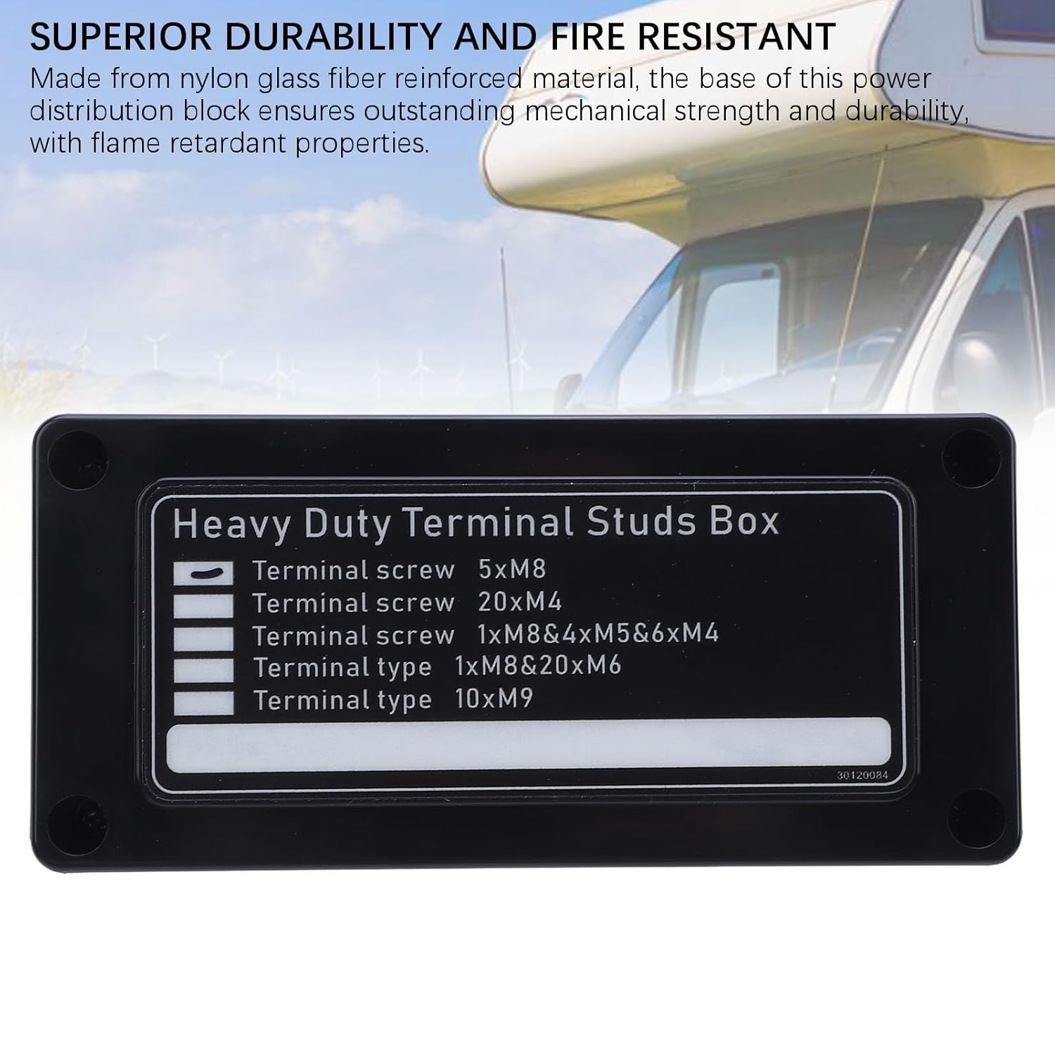 Power Distribution Block Heavy Duty 5 Way 300A M8 Brass Terminal Marine Battery Bus Bar for Vehicles Boats RVs Industrial Equipment (Black: Negative Line Connection)
