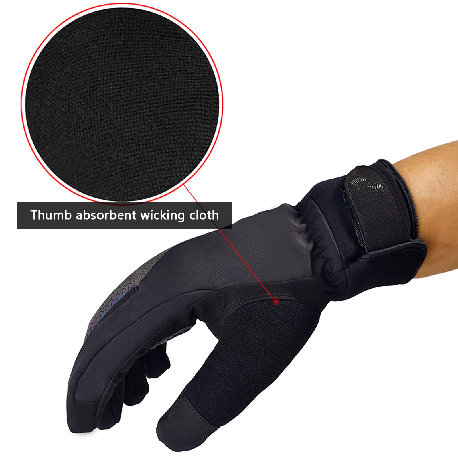 Generic Winterhandschuhe Fahrradhandschuhe Warme Wintersporthandschuhe Windproof Weiche Handschuhe Touchscreen für Fahrrad Motorrad Ski Snowboard