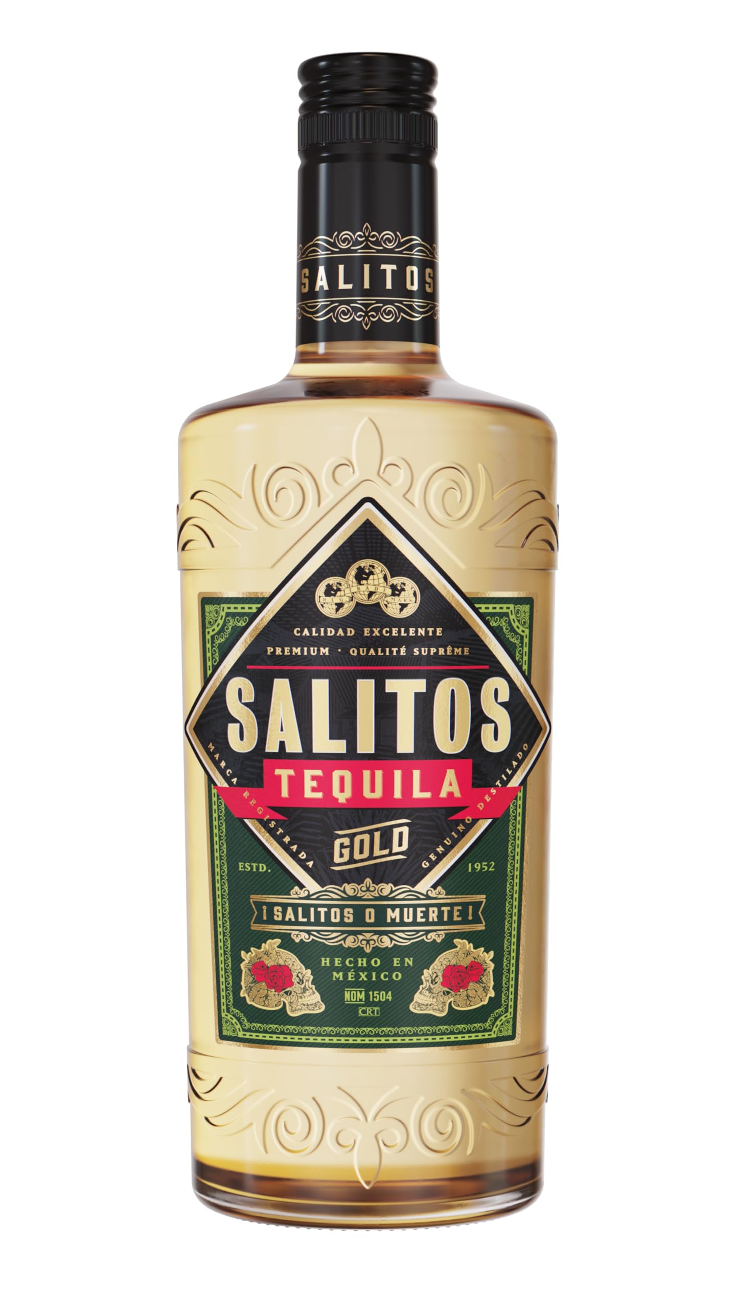 SALITOS Tequila Gold 0.7l - 38% Vol. goldener Premium-Tequila mit feiner Agaven-Note - ideal für Shots, Cocktails & Partynächte – Mexikanisches Lebensgefühl in jeder Flasche