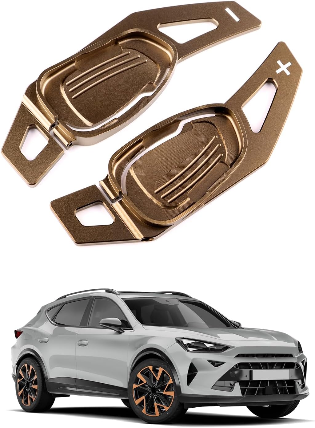 KUNGKIC Car Shifter Cams for Seat Cupra Leon Ateca Formentor 2021 2022 2023 2024 2025 Aluminum Shift Paddles Extension Paddles Extension Paddles Steering Wheel 2 Pieces