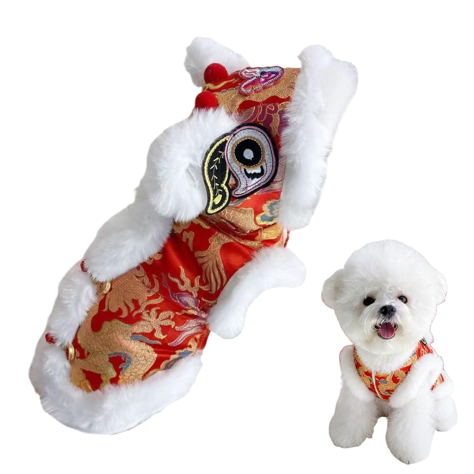 Costume de chat de danse de lion thermique pour protéger du froid en fête